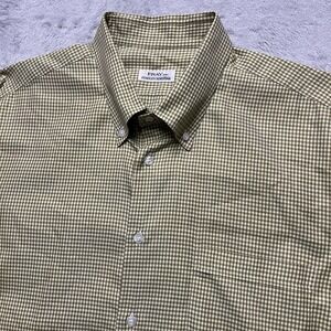 Fray Per Stanley Korshak Shirt Mens 3XL Loose Fit Gingham Check Cotton‎ Italy